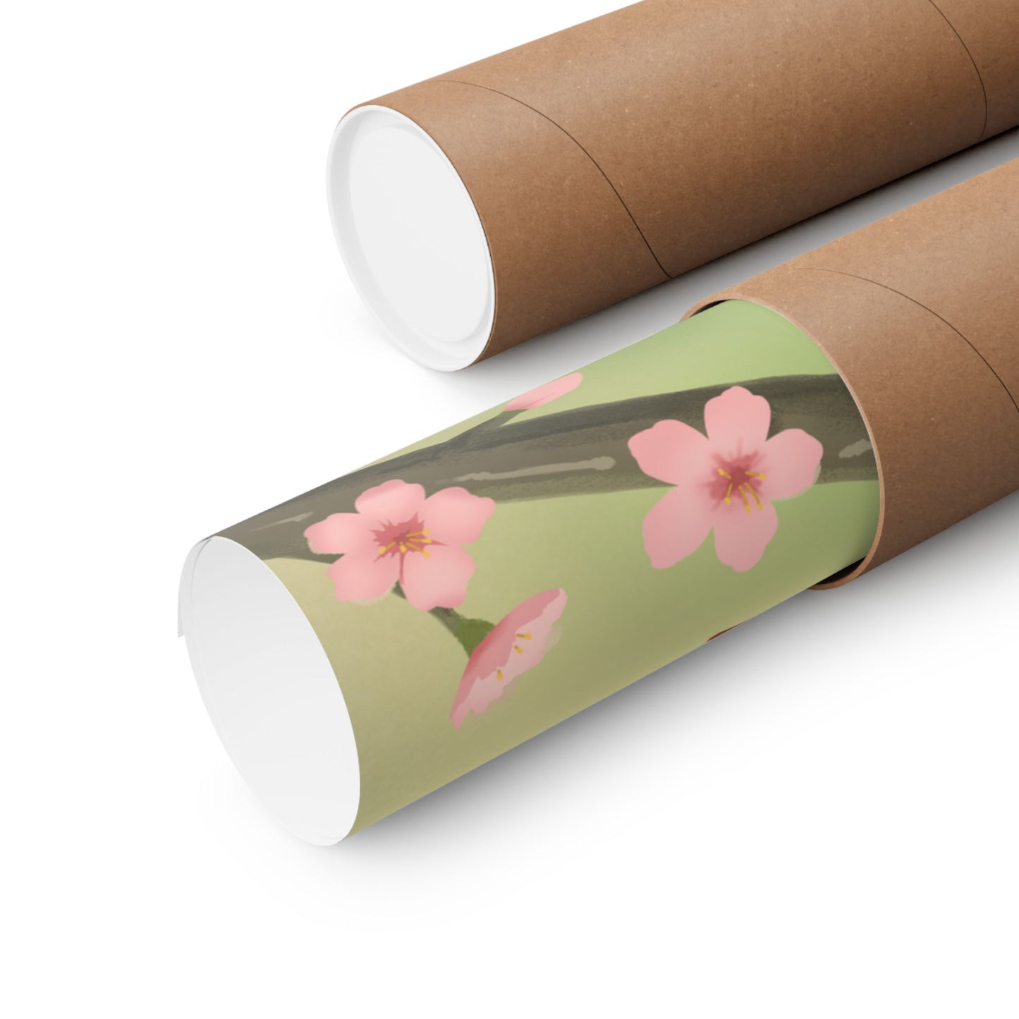 Bird on Cherry Blossom Branch Poster