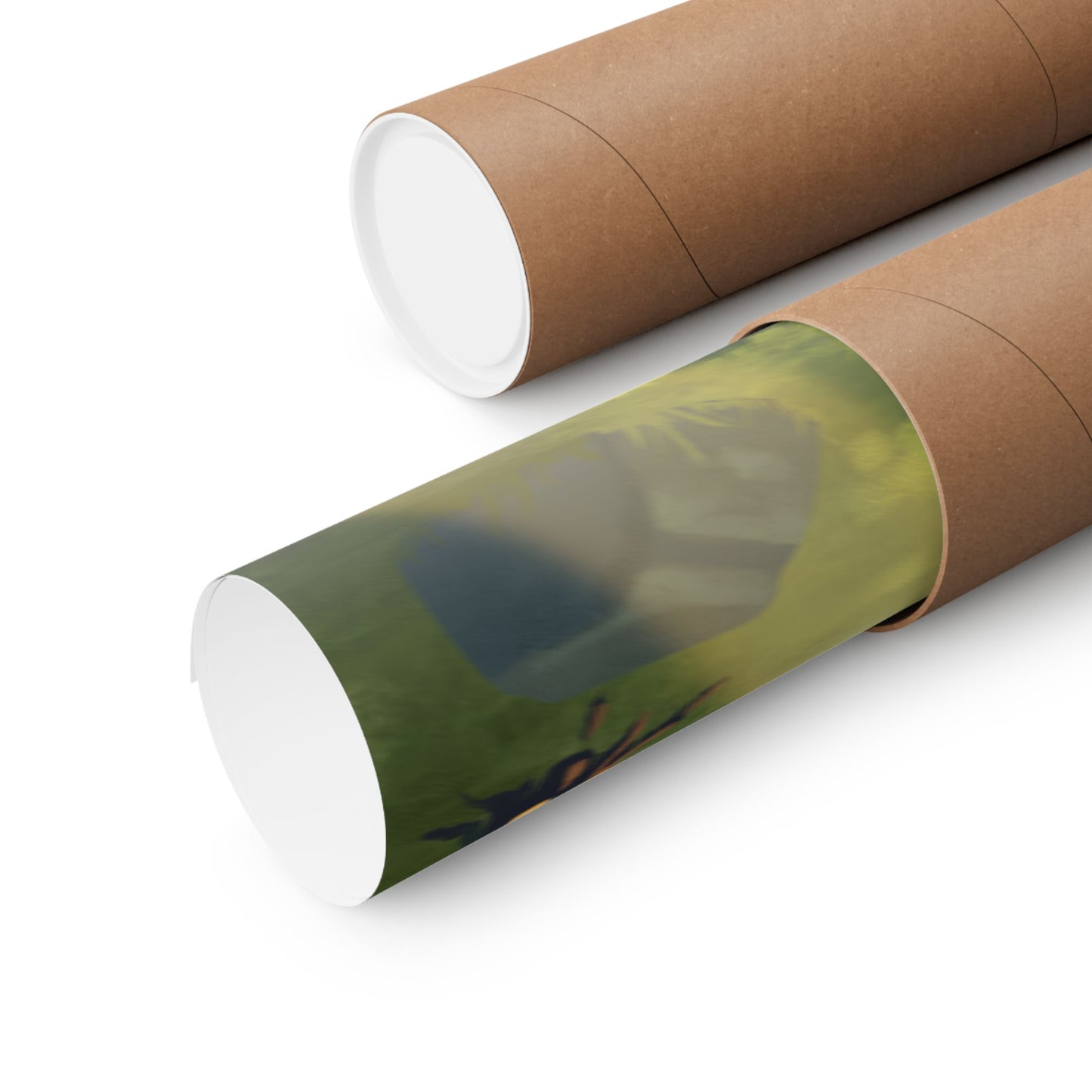 Green Bladed Creature Sunlit Forest Poster