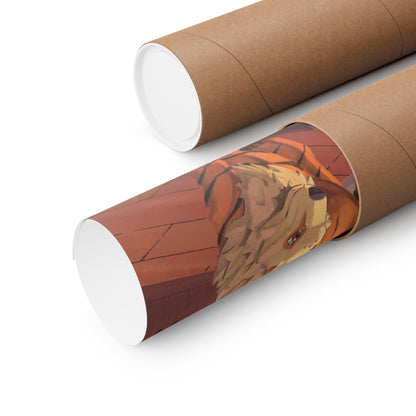 Tiger in Cozy Hearth Matte Poster