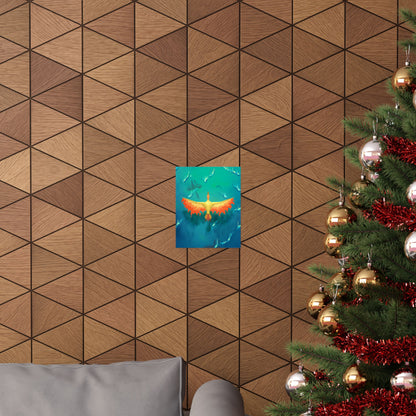 Phoenix Over Ocean Matte Vertical Poster