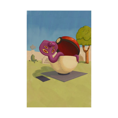 Playful Snake in Museum Poster
