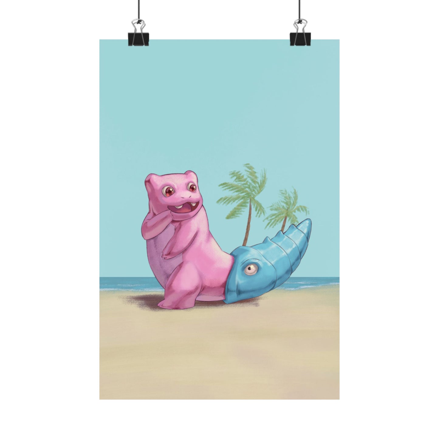 Cute Pink and Blue Poster