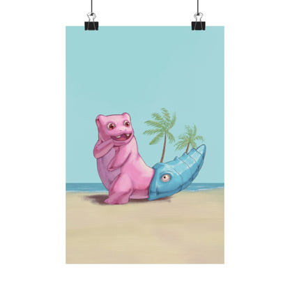 Cute Pink and Blue Poster
