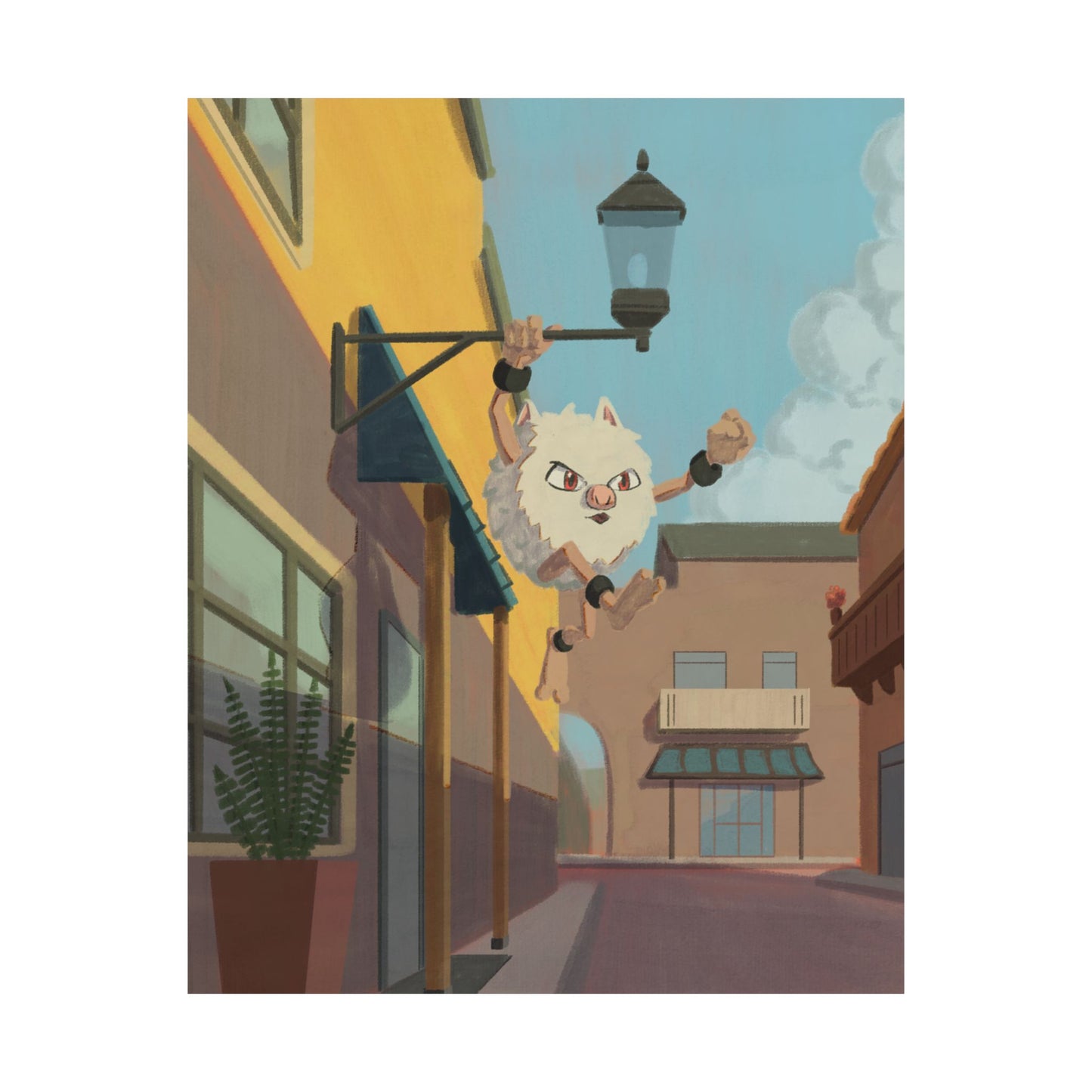 Playful Cat Leap Matte Poster