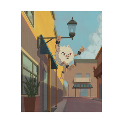 Playful Cat Leap Matte Poster