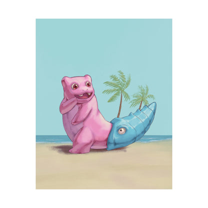 Cute Pink and Blue Poster
