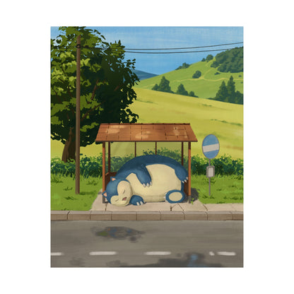 Sleepy Bus Stop Poster