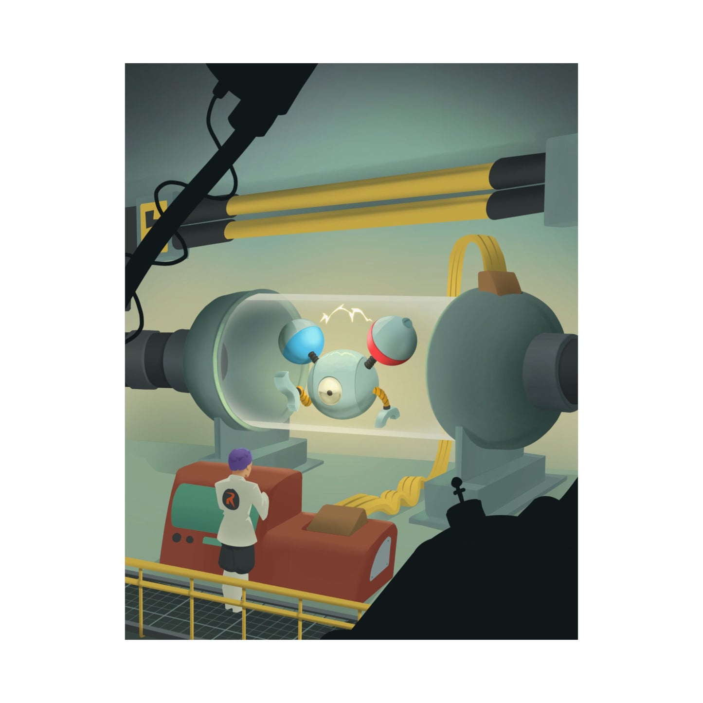 Retro Futuristic Robot Lab Poster