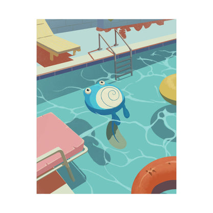 Pool Float Blue Frog Poster