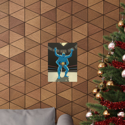 Blue Four-Armed Wrestler Poster