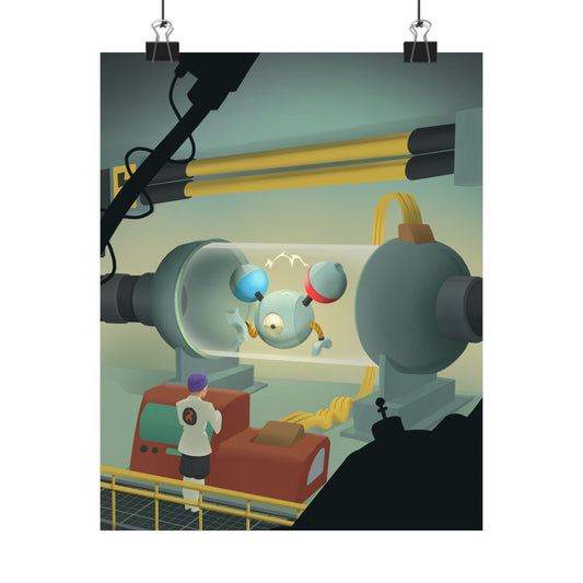 Retro Futuristic Robot Lab Poster