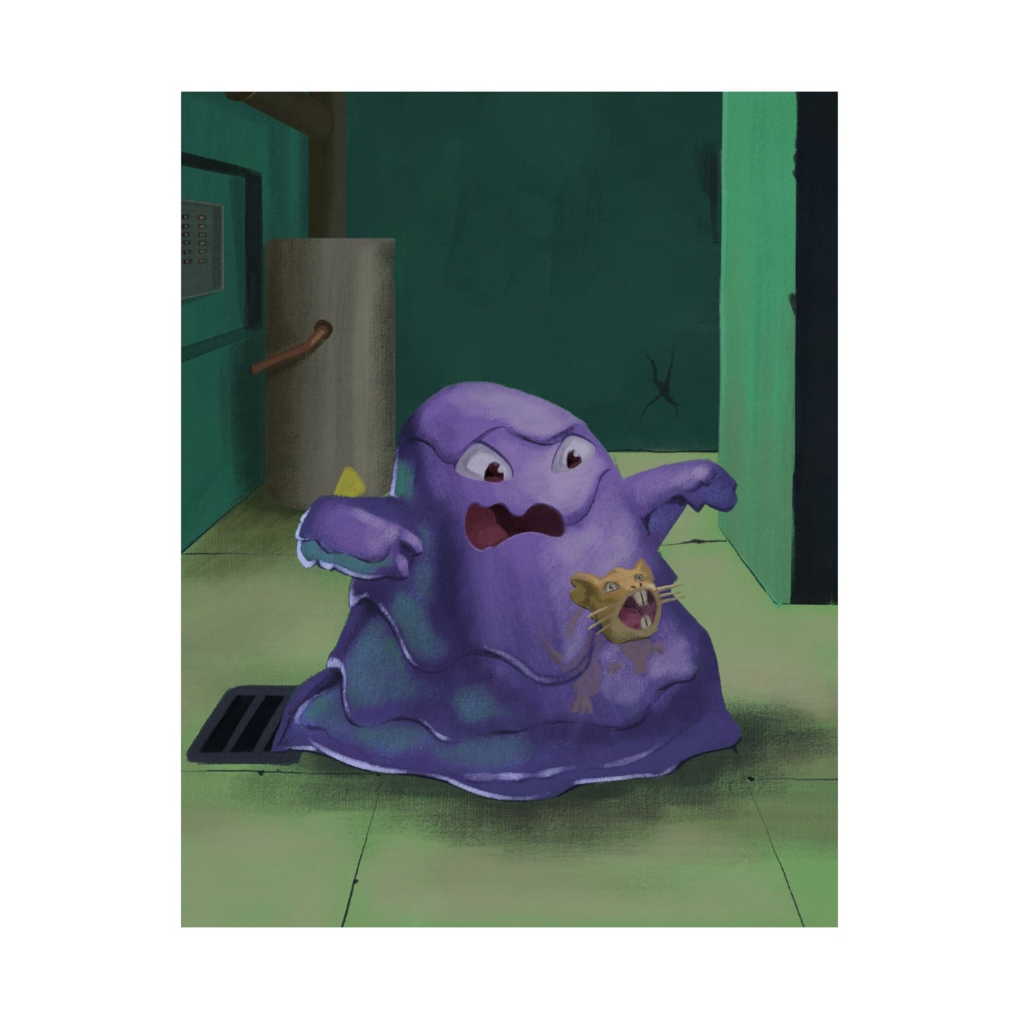 PopKnuckle: From Memory Series — Purple Slime Monster Art Print