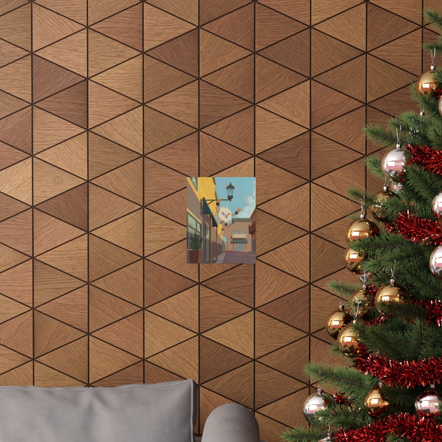 Playful Cat Leap Matte Poster