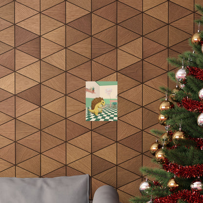 PopKnuckle: From Memory Series - Cute Pangolin Nail Salon Poster - "Nailed It!" Matte Vertical Art Print