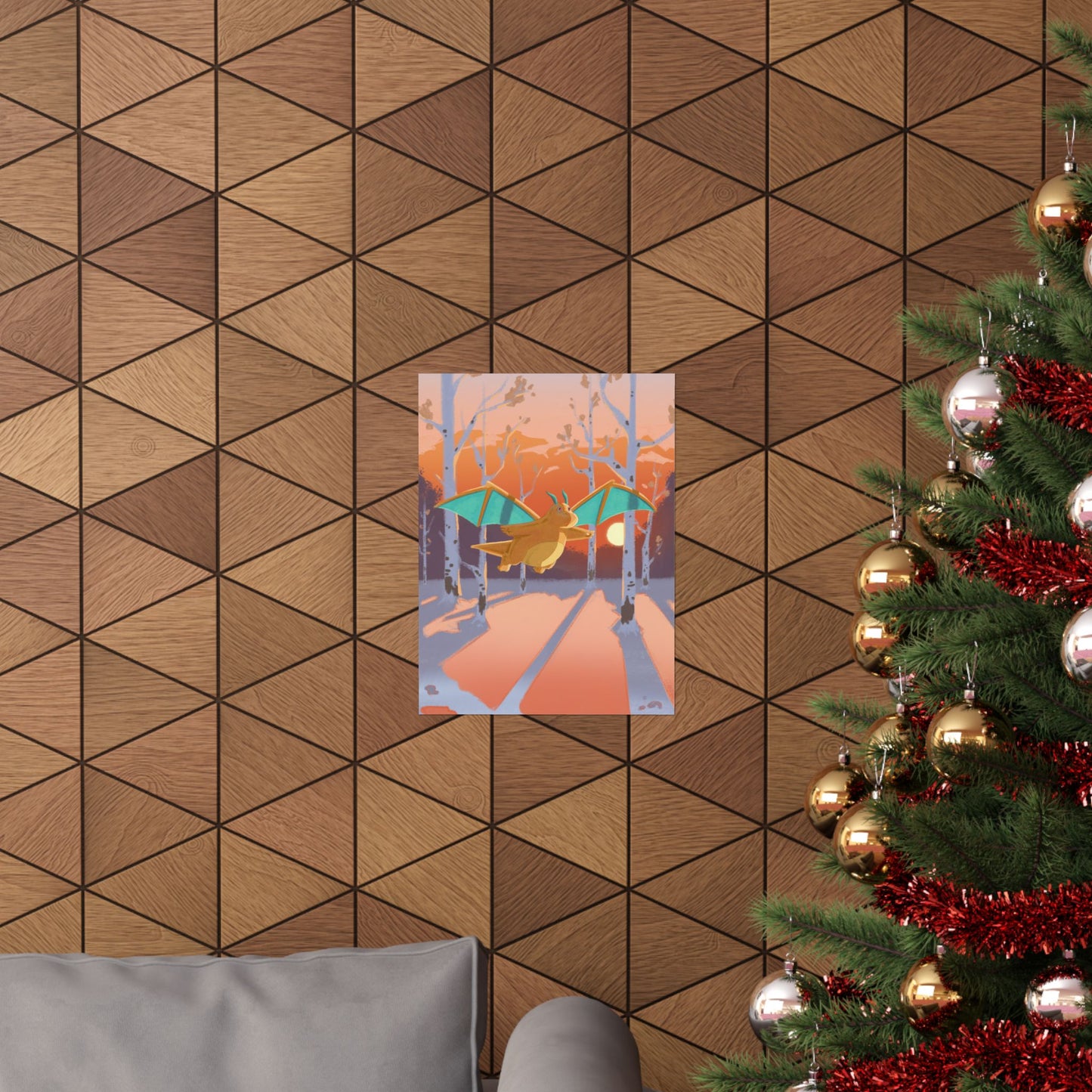 Sunset Forest Scene Poster