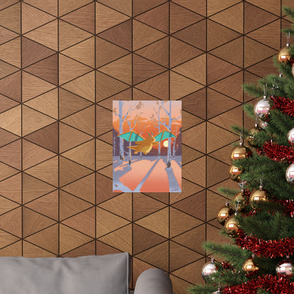 Sunset Forest Scene Poster