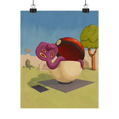 Playful Snake in Museum Poster