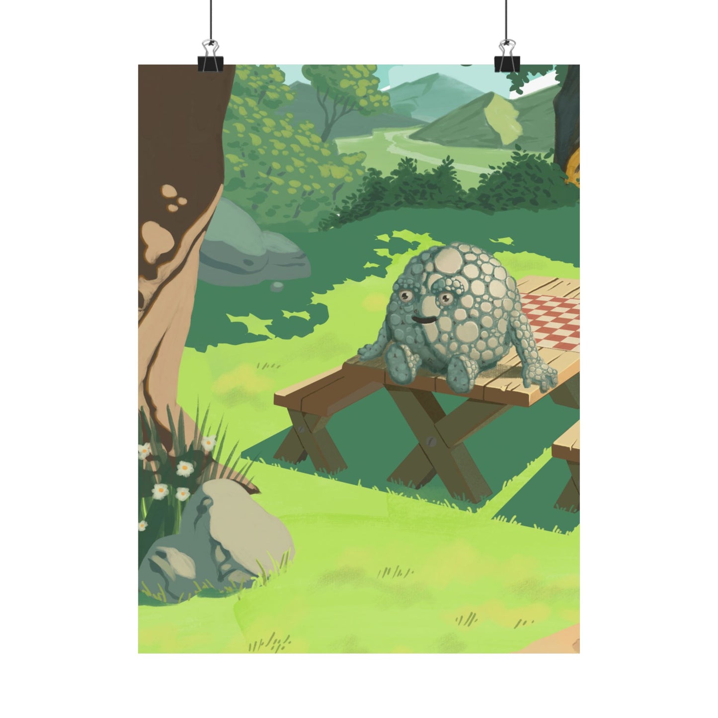 Whimsical Garden Stone Golem Poster