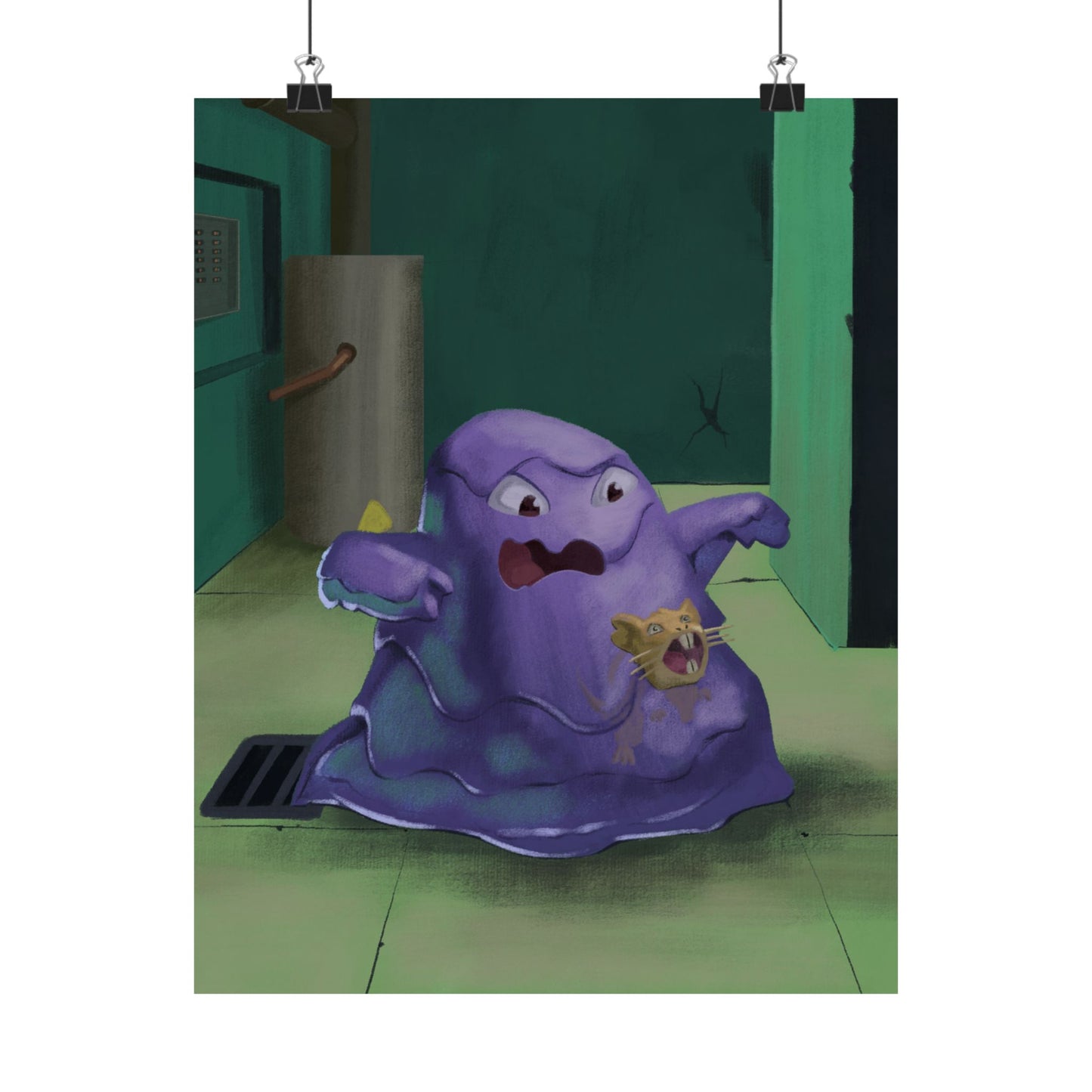 PopKnuckle: From Memory Series — Purple Slime Monster Art Print