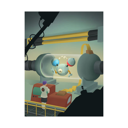 Retro Futuristic Robot Lab Poster