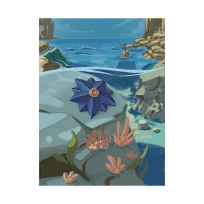 Ocean Cliff Blue Star Poster