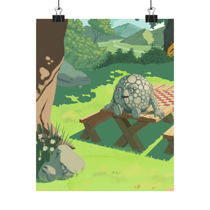 Whimsical Garden Stone Golem Poster