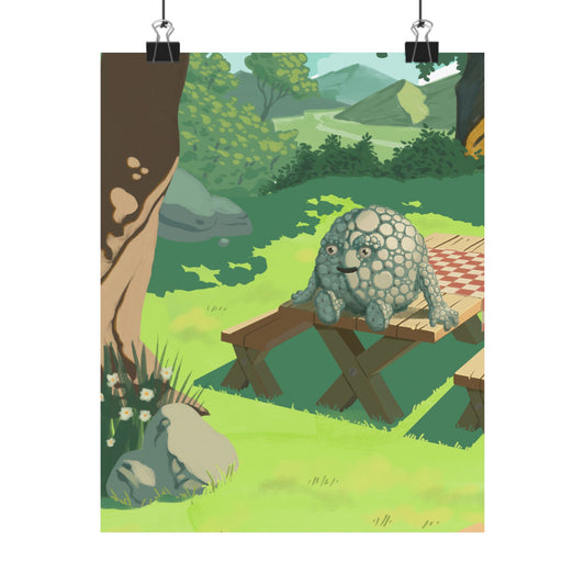 Whimsical Garden Stone Golem Poster
