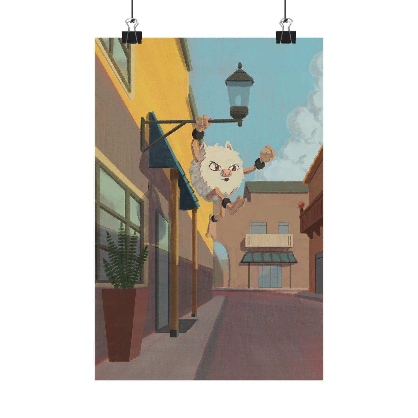 Playful Cat Leap Matte Poster