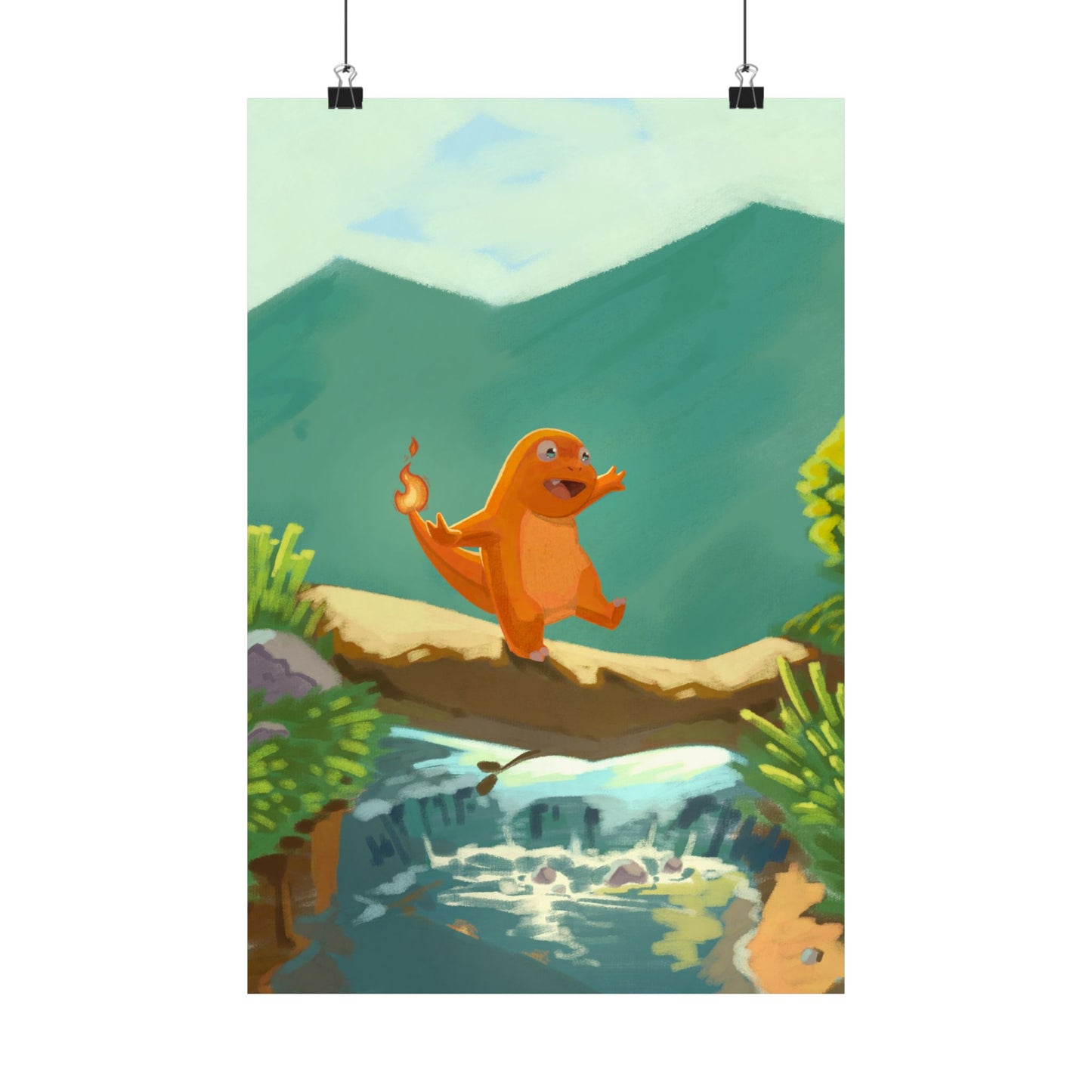 Little Orange Lizard Mountain Walk Poster