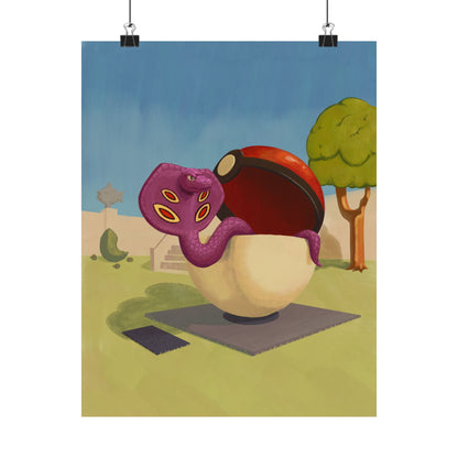 Playful Snake in Museum Poster