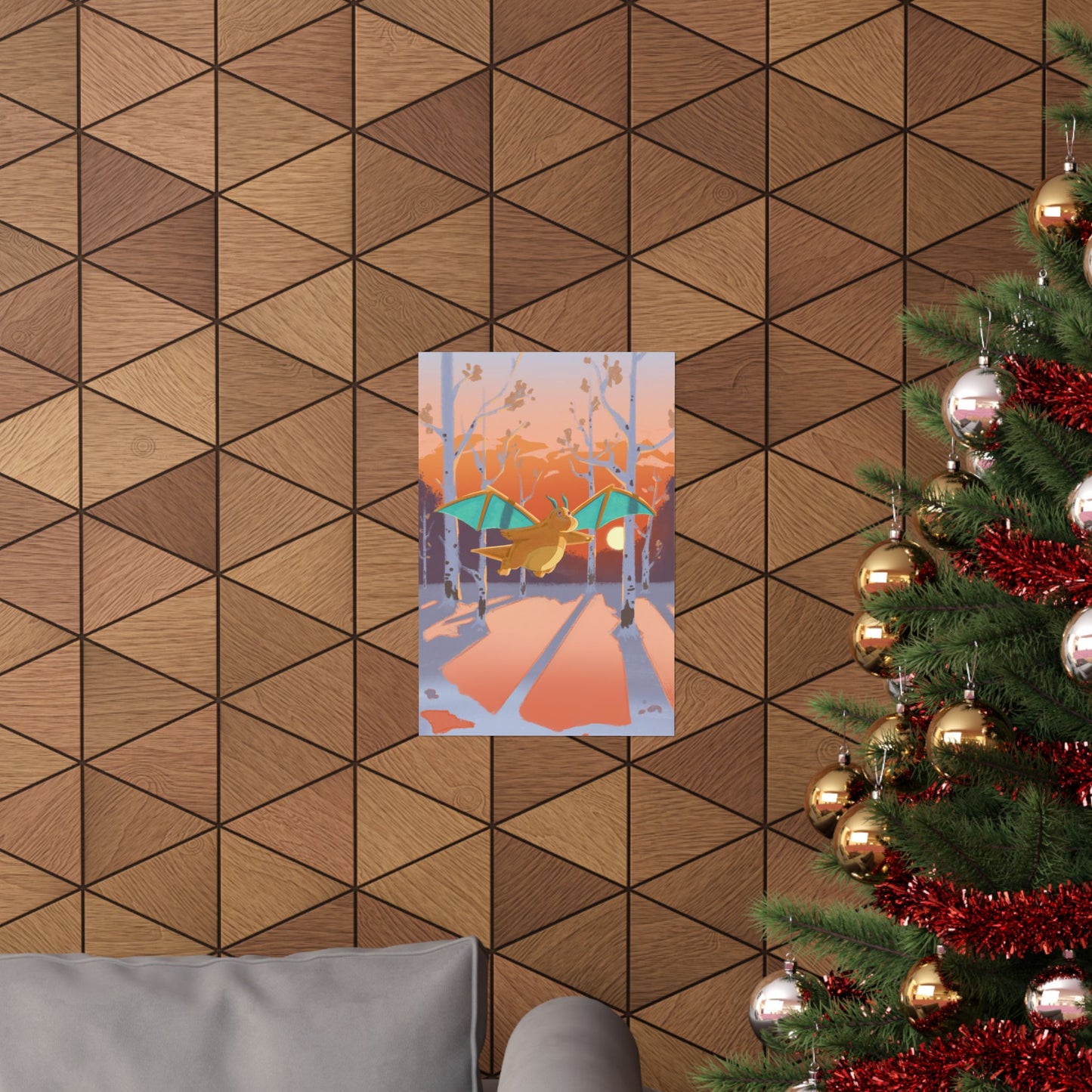 Sunset Forest Scene Poster