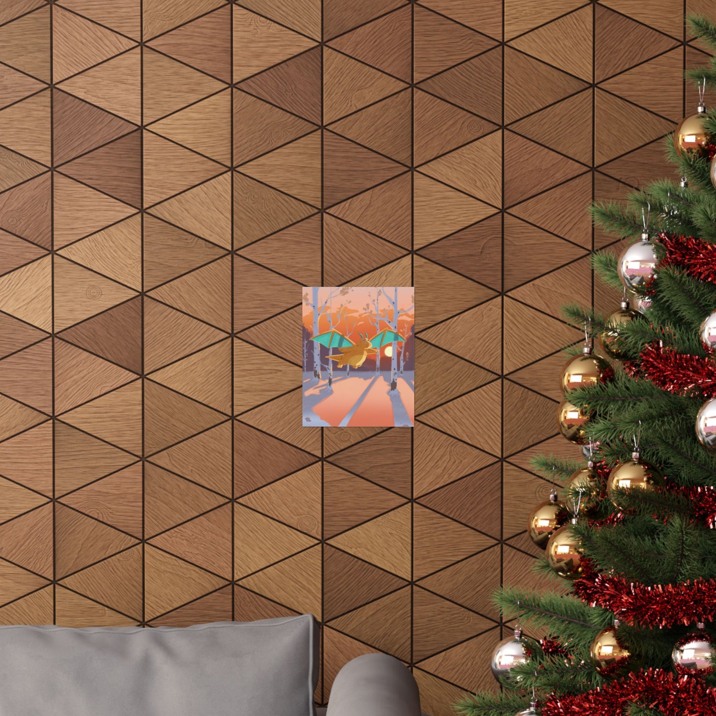Sunset Forest Scene Poster