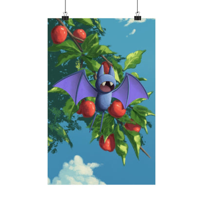 Bat Cherry Tree Matte Poster
