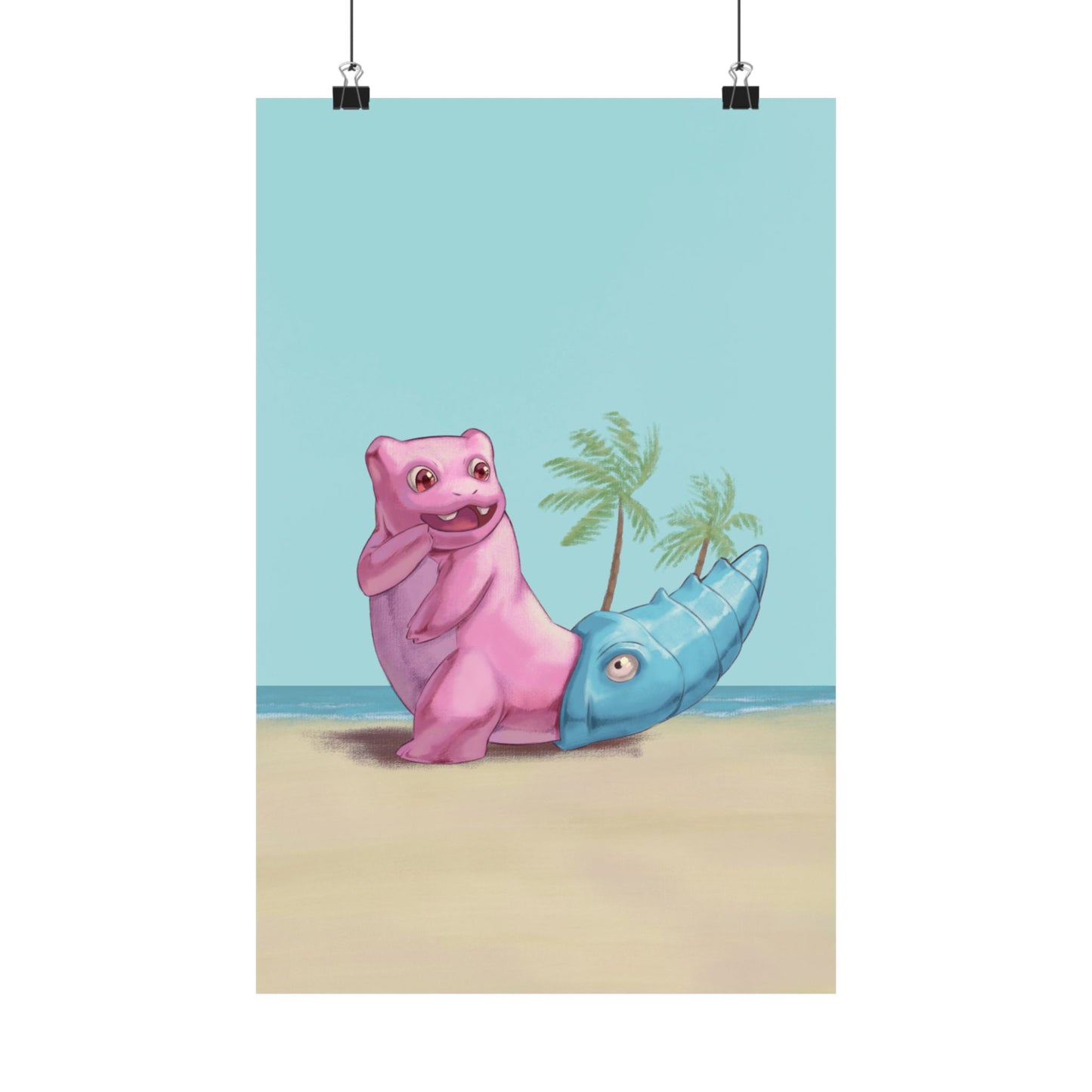 Cute Pink and Blue Poster