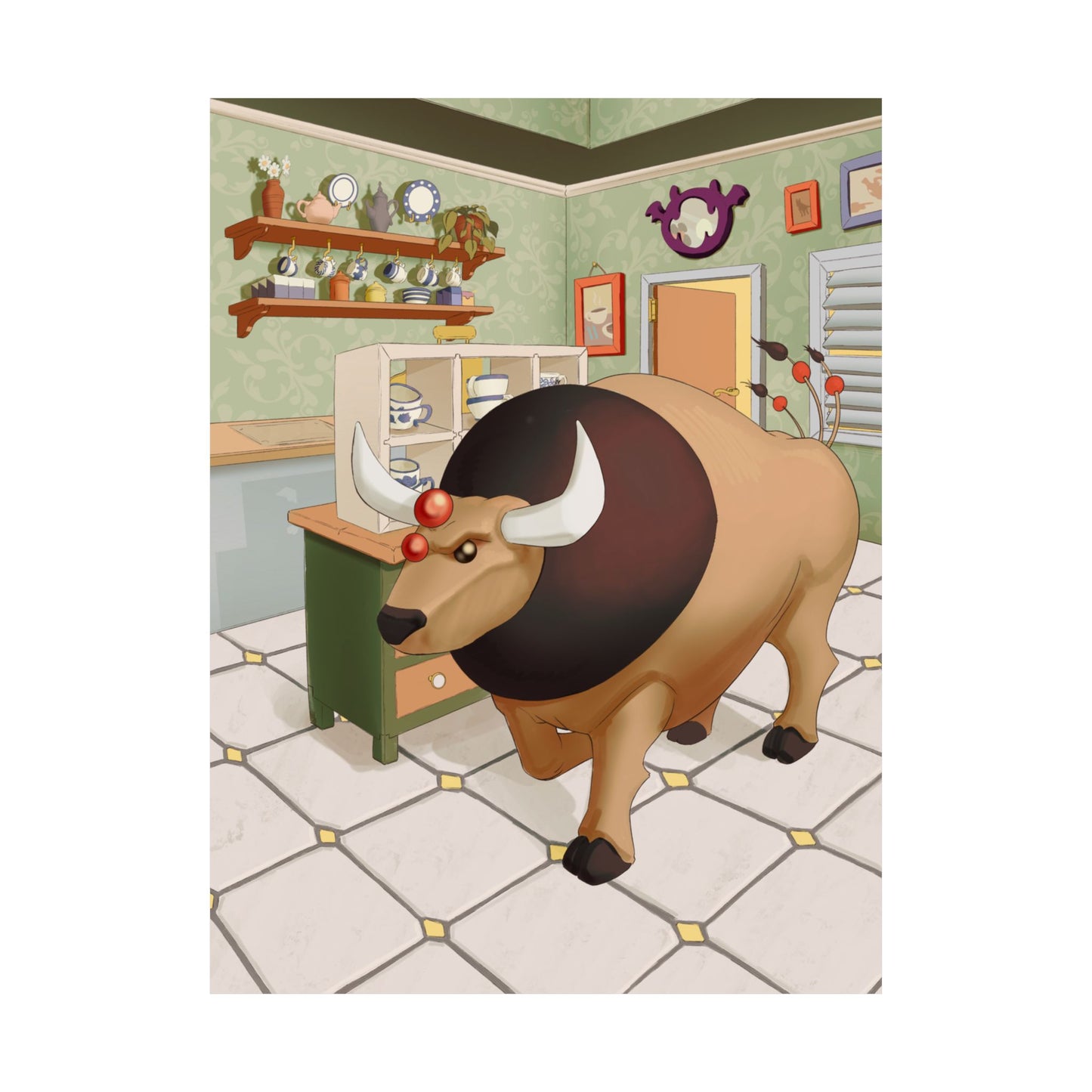 Bull in the Tea Shop Poster