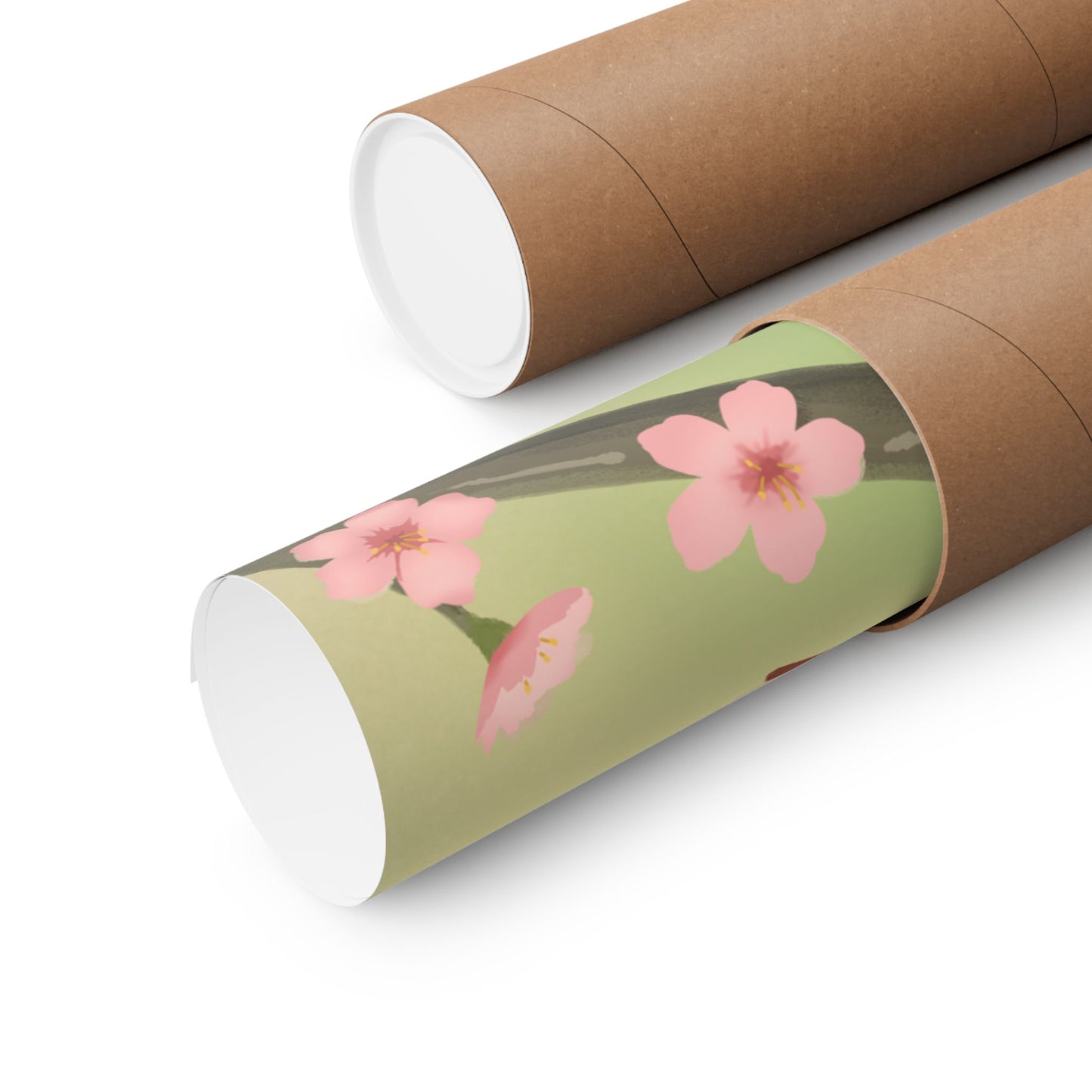 Bird on Cherry Blossom Branch Poster