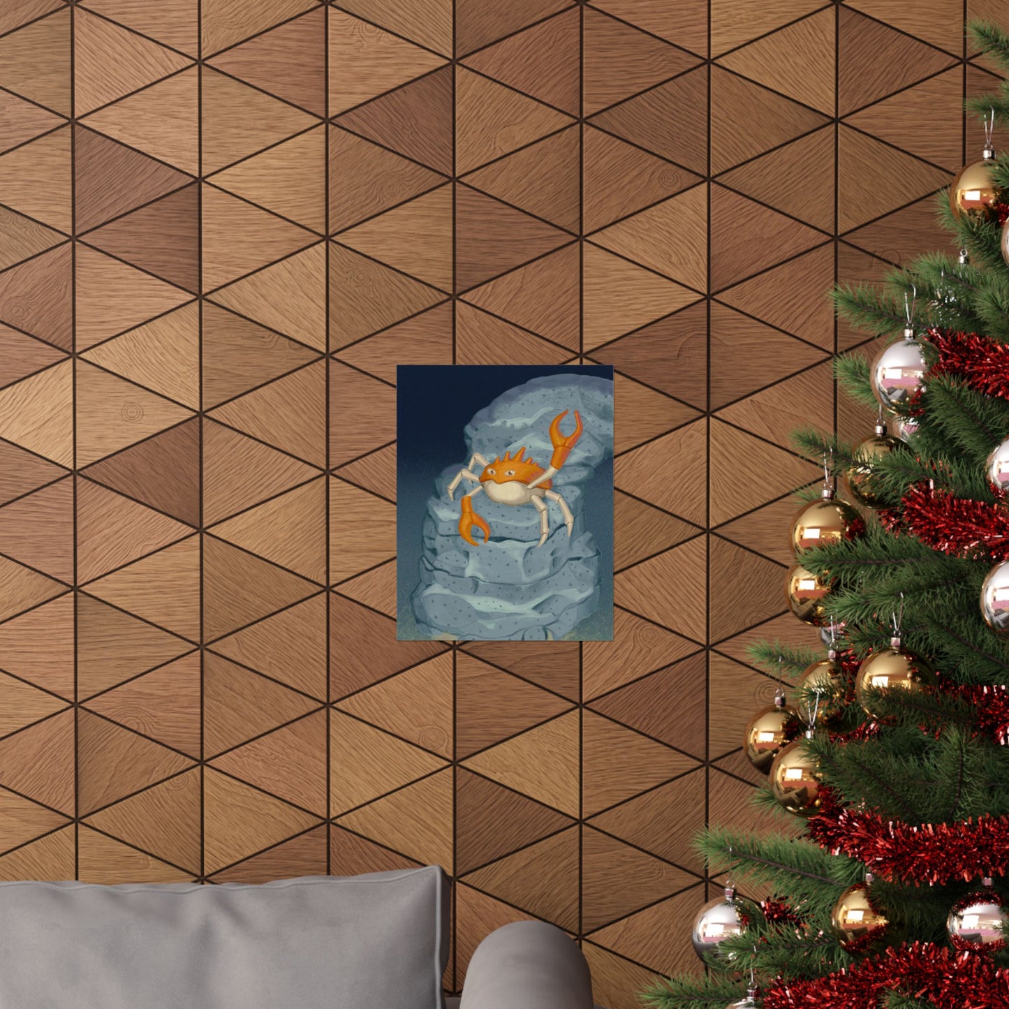 Crab on Rock Poster