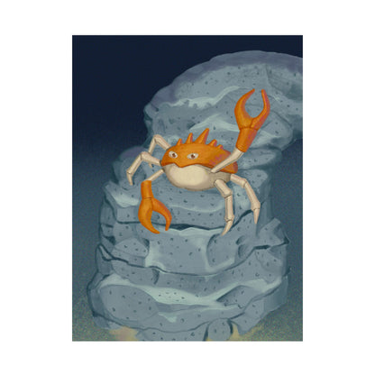 Crab on Rock Poster