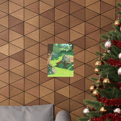 Whimsical Garden Stone Golem Poster