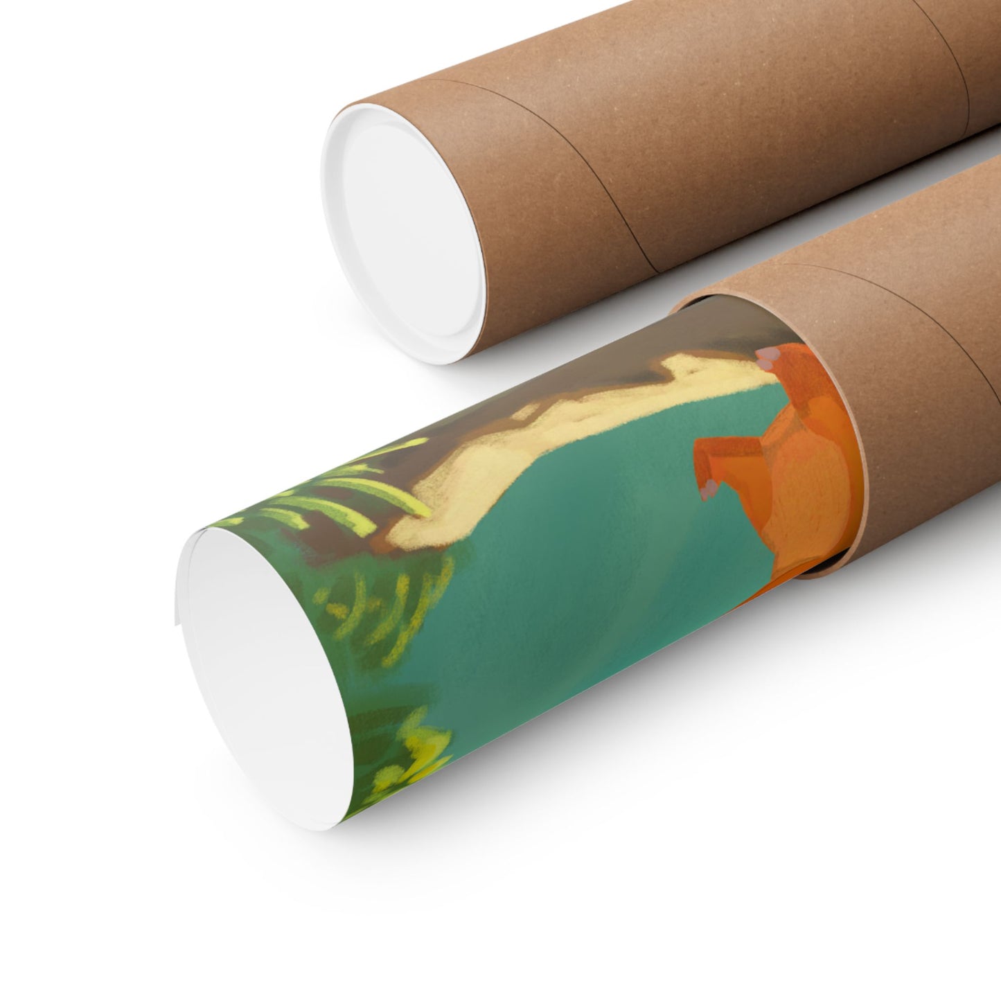Little Orange Lizard Mountain Walk Poster