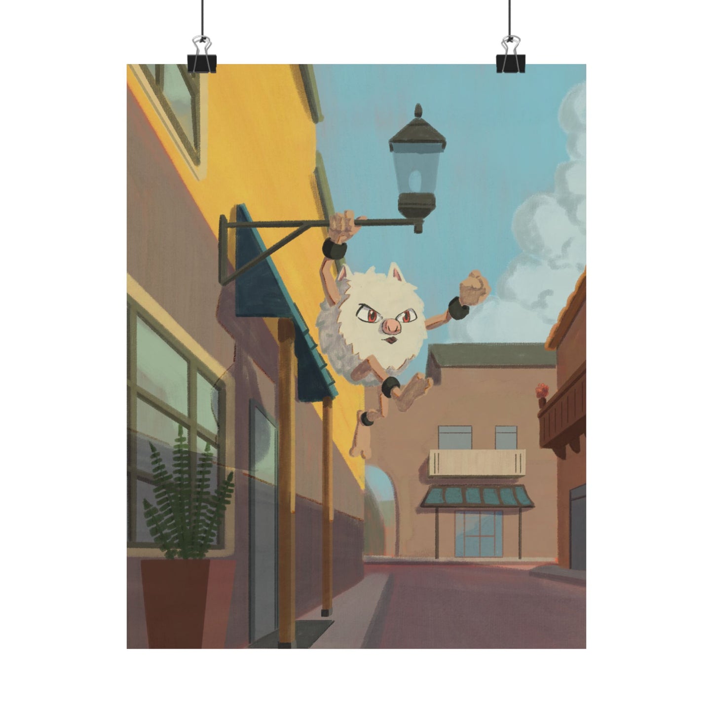 Playful Cat Leap Matte Poster