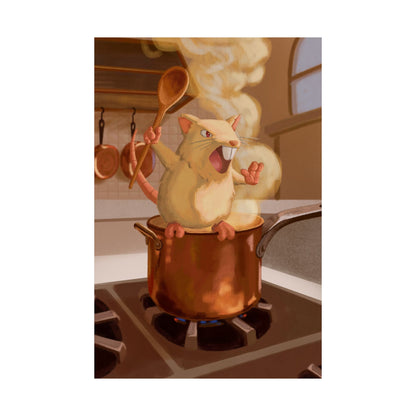 PopKnuckle: From Memory Series - Mad Rat Cook - Raging Rat in the Pot Matte Vertical Poster