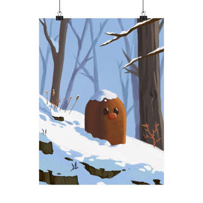 Mole Critter in Snow Poster