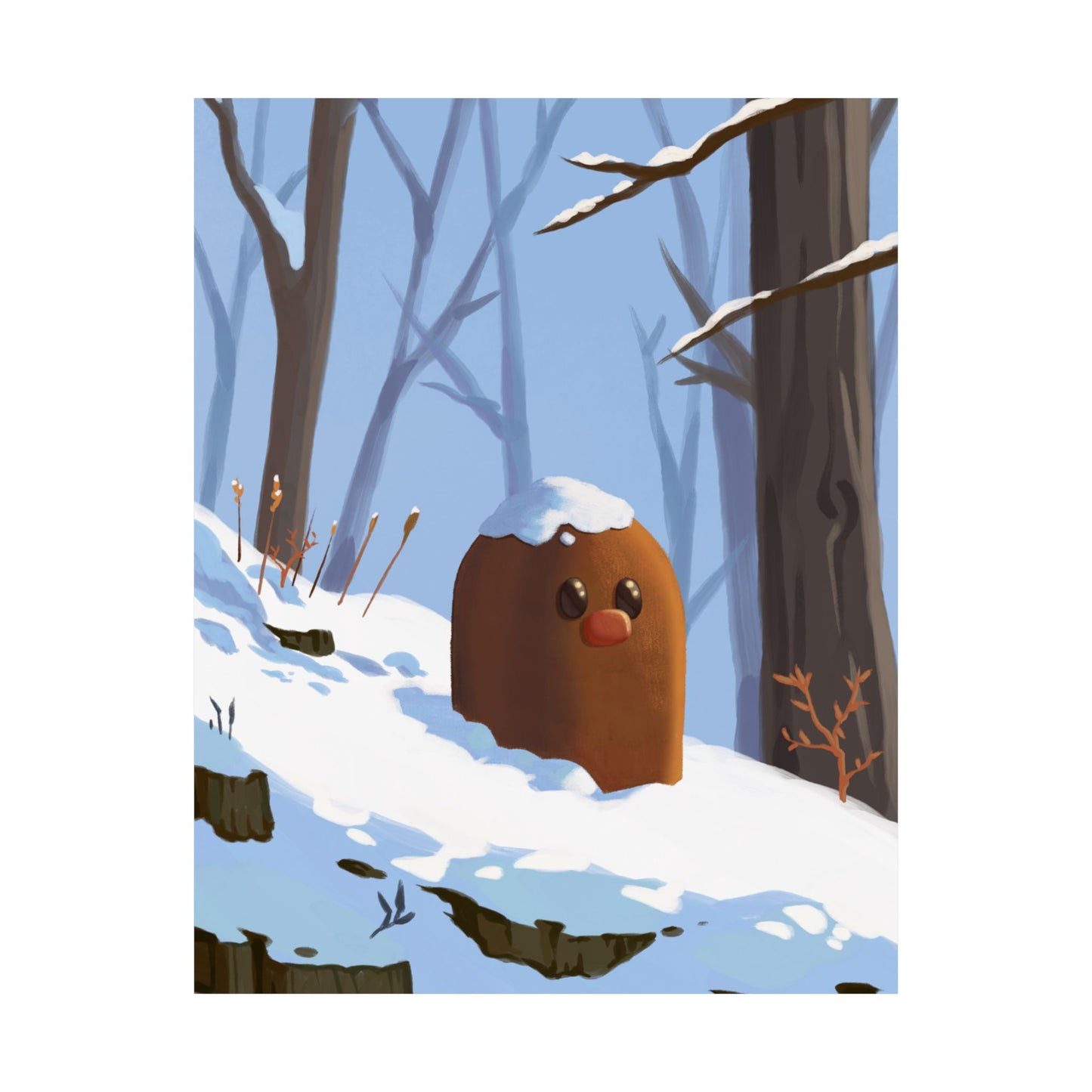 Mole Critter in Snow Poster