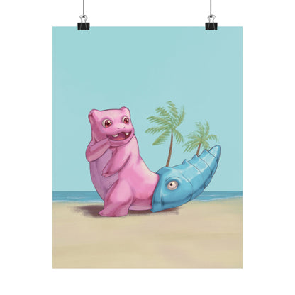 Cute Pink and Blue Poster