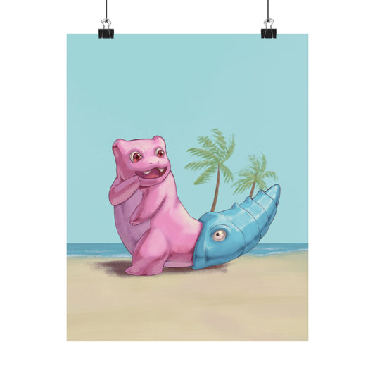 Cute Pink and Blue Poster