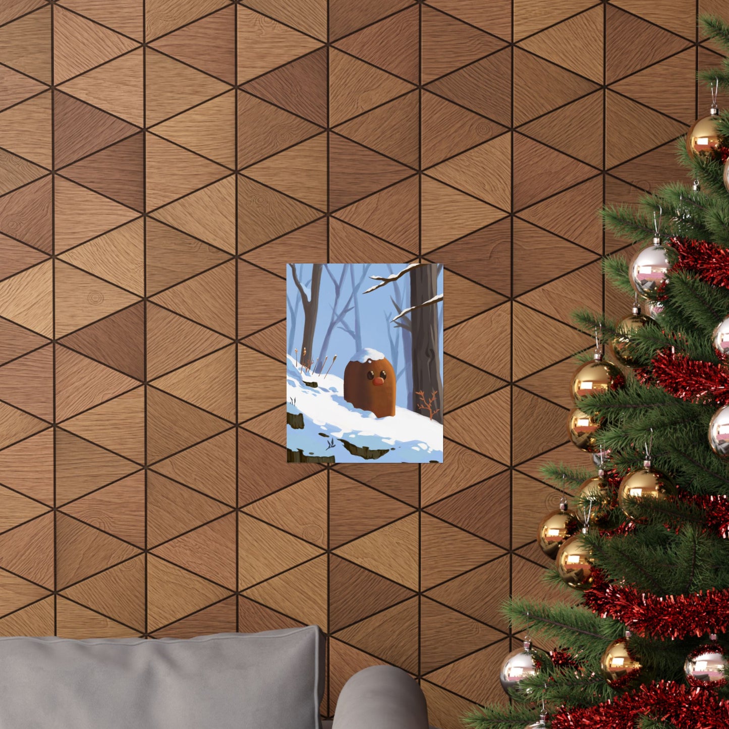 Mole Critter in Snow Poster