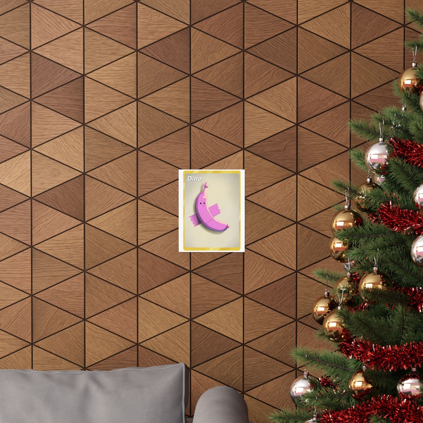 Pink Banana on a Wall Poster