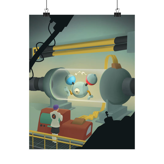 Retro Futuristic Robot Lab Poster
