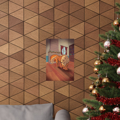 Tiger in Cozy Hearth Matte Poster